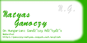 matyas ganoczy business card